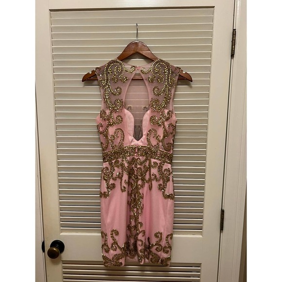 107. Angela & Alison Short Prom Dress in Light Pink - Picture 12 of 16